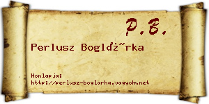 Perlusz Boglárka névjegykártya